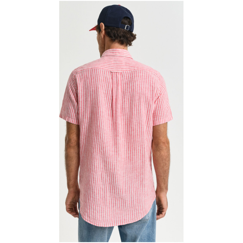 GANT Regular Fit Baumwoll Leinen Kurzarmhemd mit Streifen